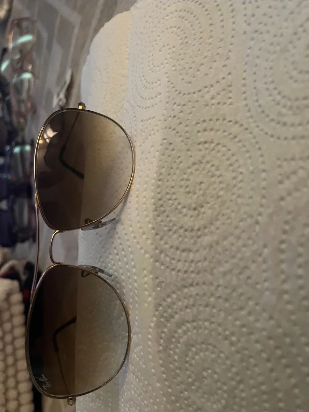 Ray-Ban Gold Frame Brown Lens Aviator Sunglasses
